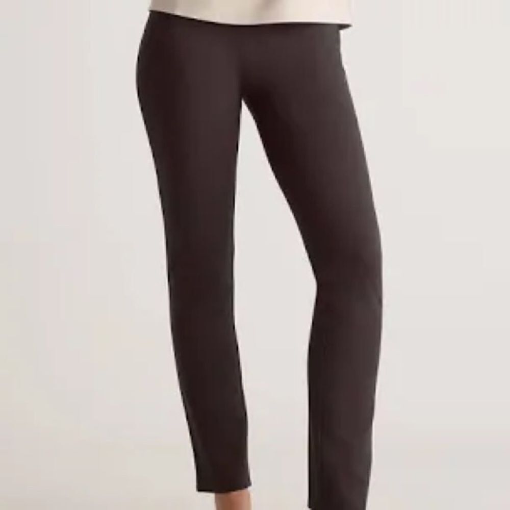Theory Ultra-Stretch Ponte Straight Leg Pant - Dark Brown